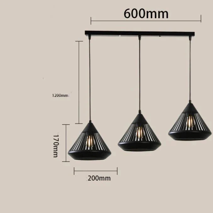 Dining Room Chandelier Three Head Modern Simple Household Hollowed Out Carving Fashion Iron