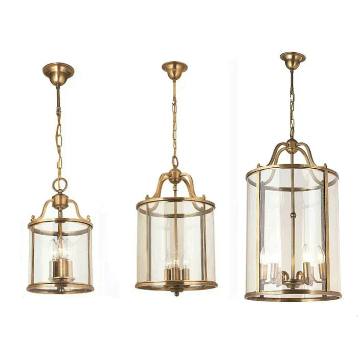 American All Copper Chandelier Glass Birdcage Lamp Pendant