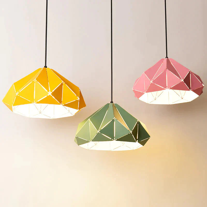 Nordic Creative Art Chandelier Personality Diamond Hollow Out Bar Restaurant Coffee Shop Lamp Iron
