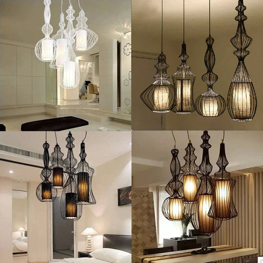 Creative Cafe Retro Birdcage Lamp Chandelier Pendant
