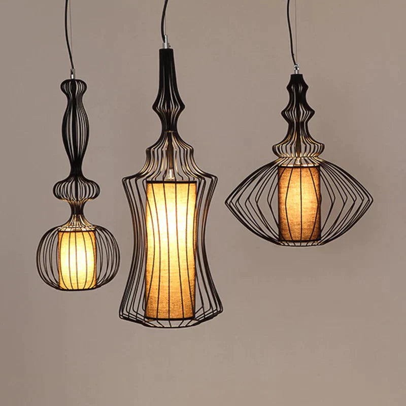 Creative Cafe Retro Birdcage Lamp Chandelier Pendant