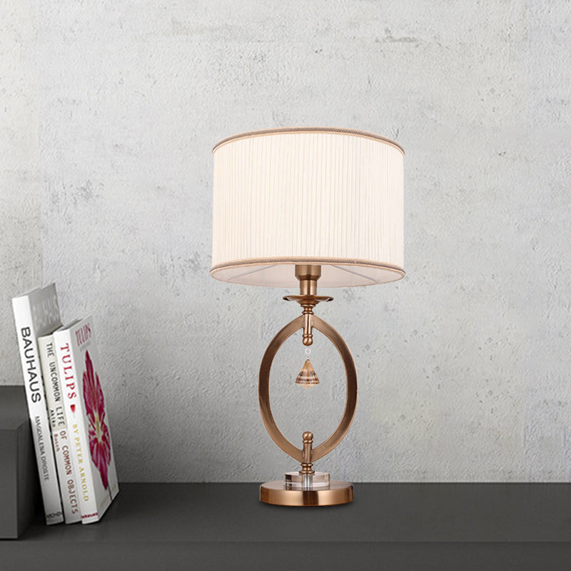 Aurora - 1 - Light Bedroom Table Lighting Minimal White Crystal Night Light Brass