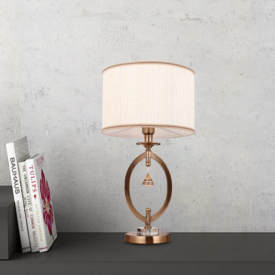 Aurora - 1 - Light Bedroom Table Lighting Minimal White Crystal Night Light Brass