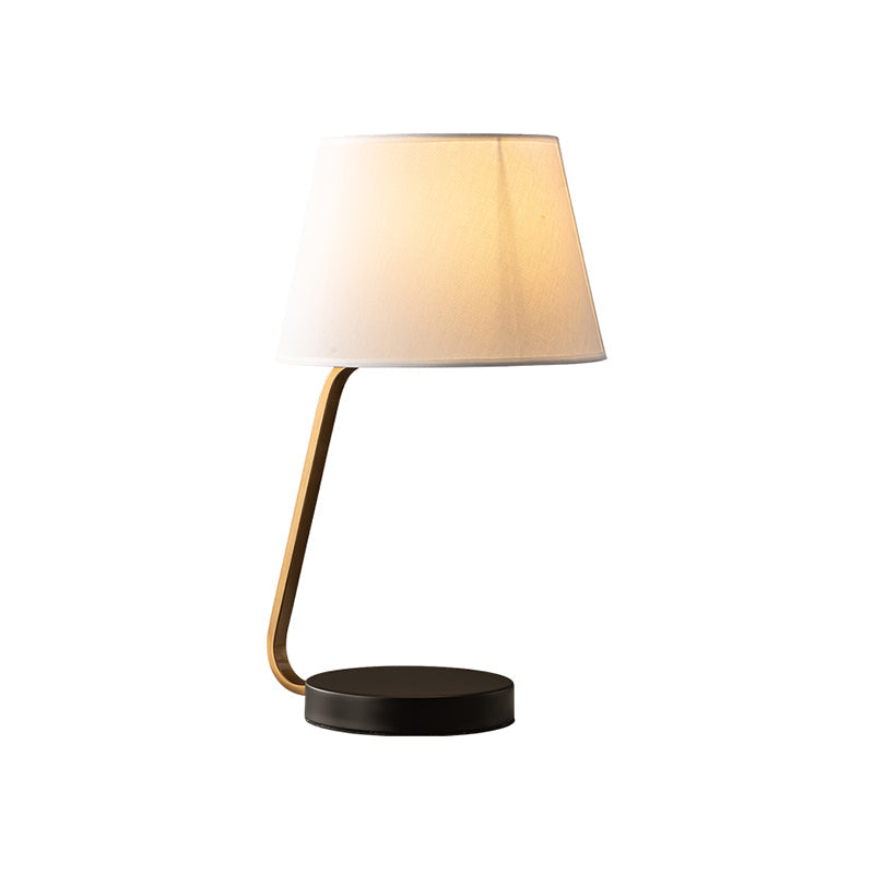 Océane - Nordic Urn - Like Reading Light Metal 1 Head Bedroom Nightstand Lamp With Fabric Shade In