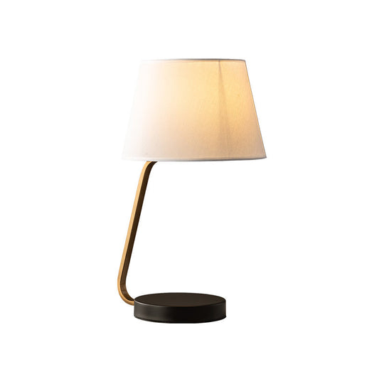Océane - Nordic Urn - Like Reading Light Metal 1 Head Bedroom Nightstand Lamp With Fabric Shade In