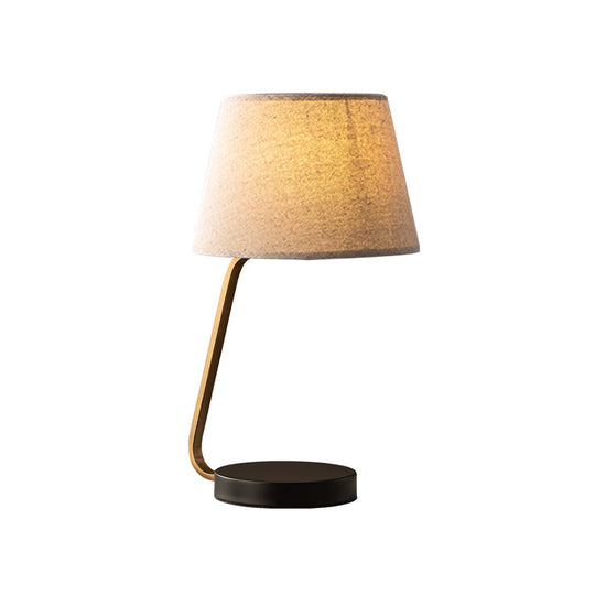 Océane - Nordic Urn - Like Reading Light Metal 1 Head Bedroom Nightstand Lamp With Fabric Shade In