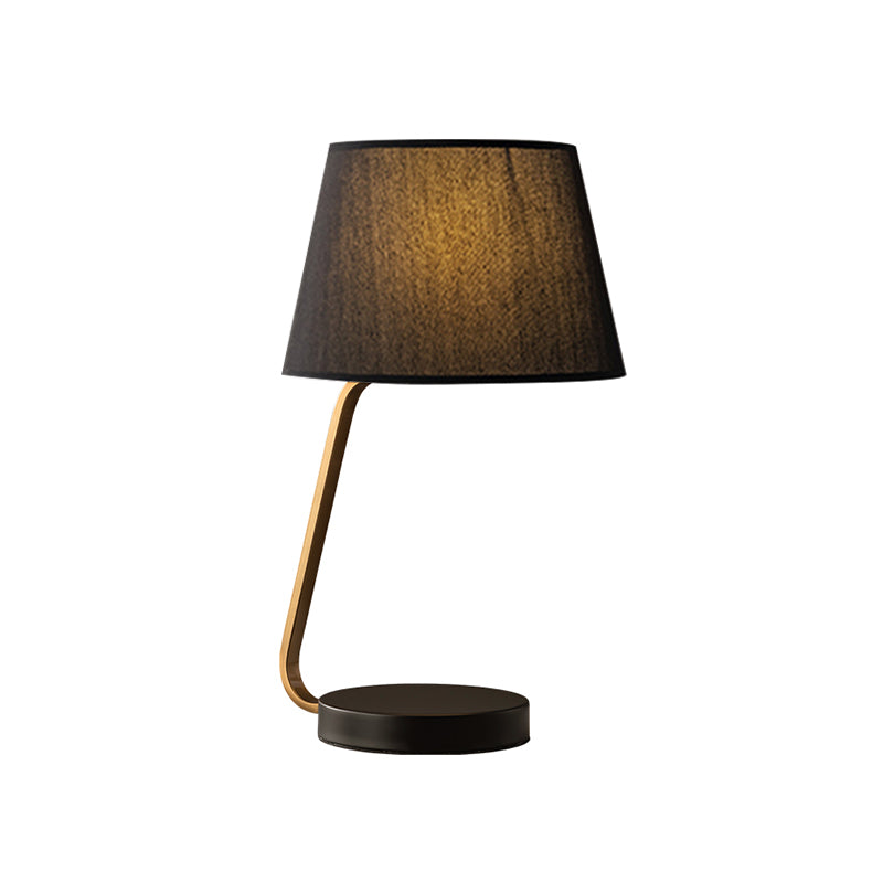 Océane - Nordic Urn - Like Reading Light Metal 1 Head Bedroom Nightstand Lamp With Fabric Shade In