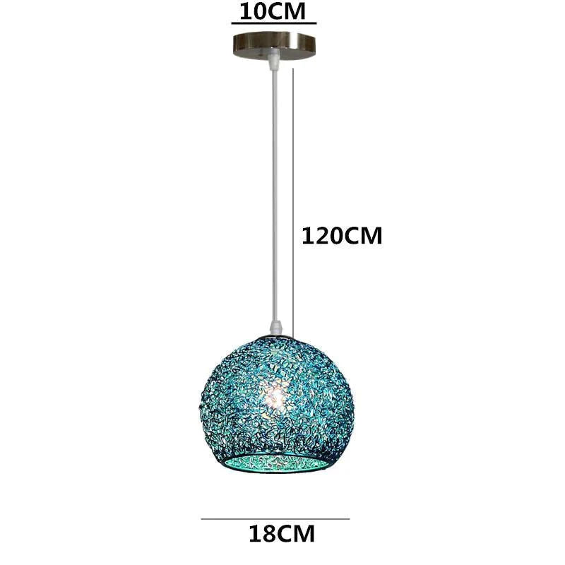 Simple Nordic Aluminum Chandelier Blue / Without Bulbs Pendant