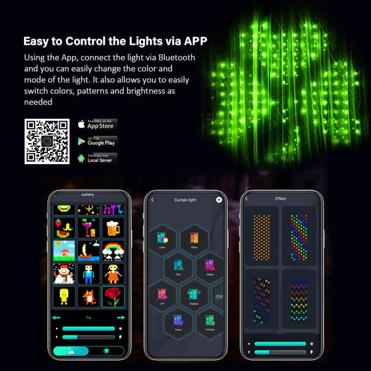 Smart Curtain Led Lights: App - Controlled Programmable Decor For Gazebos And Holidays Led String