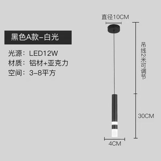 Modern Led Chandelier With Spotlight For Living Dining Room Kitchen Black Simple Pendant Lamps
