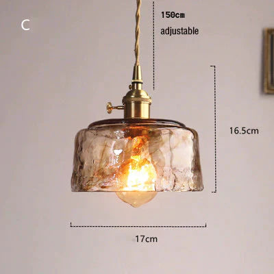 Vintage Brass Chandelier Glass Lamp Art Creative Personality C / No Light Source Pendant