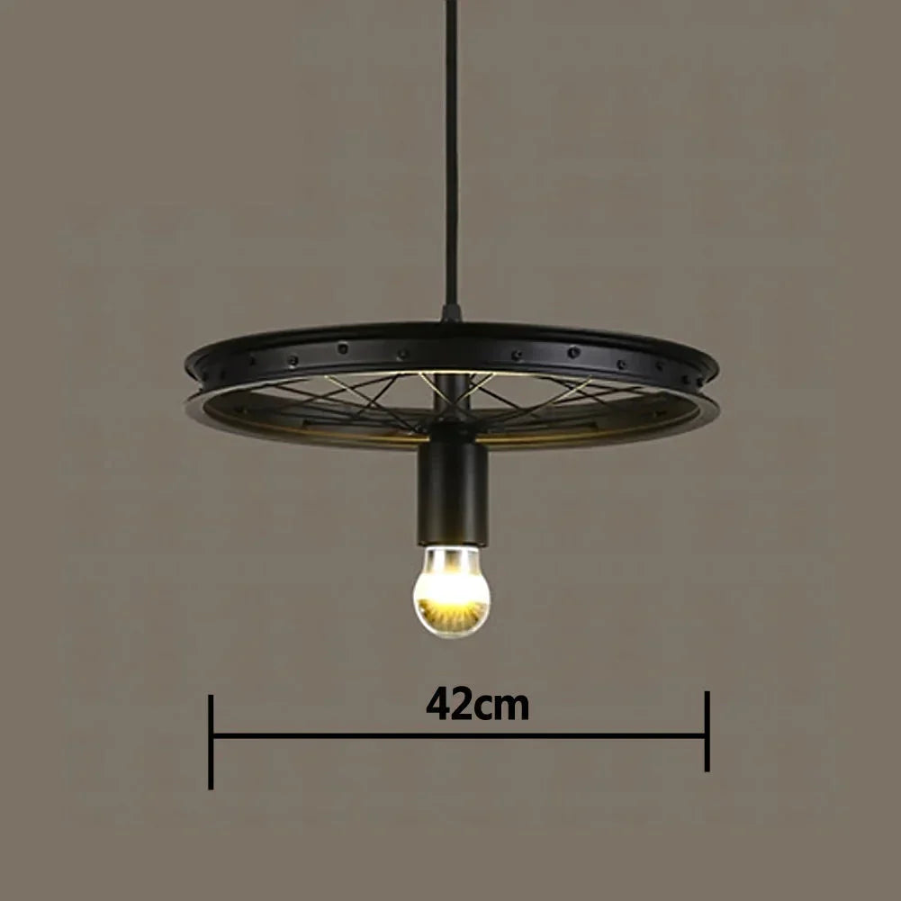 Wheel Chandelier Vintage Industrial Metal Retro Rustic Hanging Lights For Loft Kitchen Dining