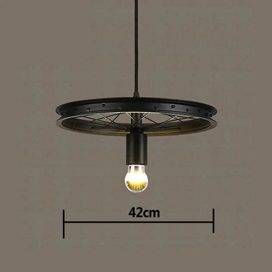 Wheel Chandelier Vintage Industrial Metal Retro Rustic Hanging Lights For Loft Kitchen Dining