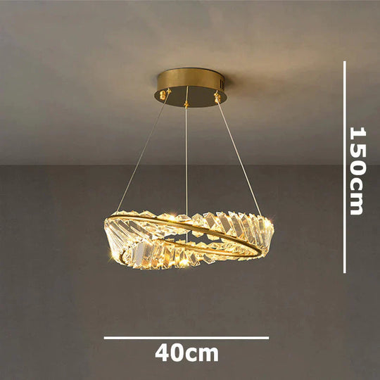 Dimmable Crystal Chandeliers Lighting Modern Ring Pendant Light Led Lamp Fixtures For Dining Room