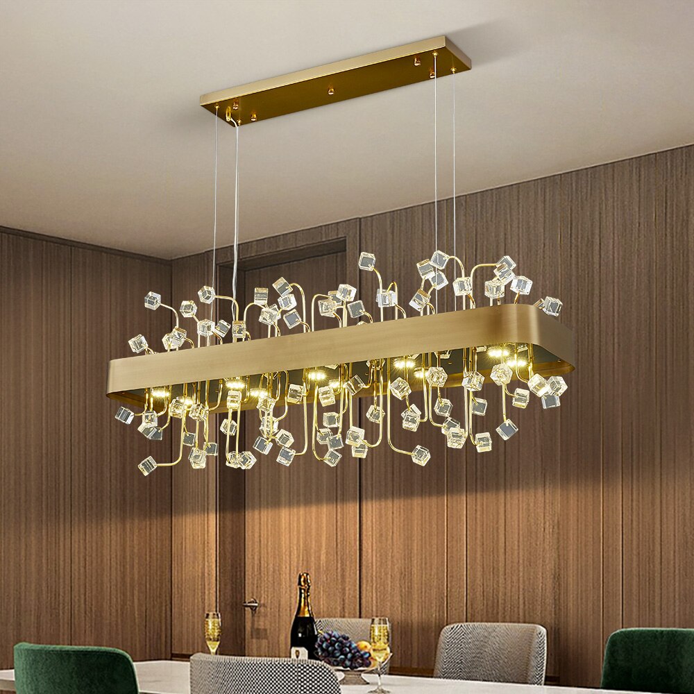 Colour Crystal Led Chandeliers For Living Room Indoor Lighting Round Chandelier Bedroom Rectangle