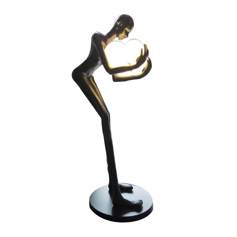 Sculptural Postmodern Humanoid Floor Lamp With Ball Holder - A Striking Art Piece For Villa Garden