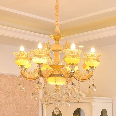 European Style Duplex Building Large Chandelier Villa Hollow Living Room Luxury Hotel Lobby