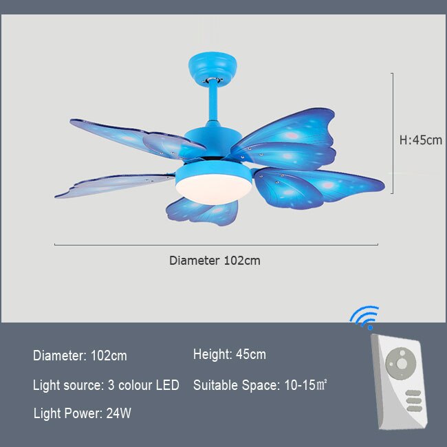 Children’s Butterfly - Themed Ceiling Fan Lamp - A Creative Addition To Kids’ Room Decor Mold 2