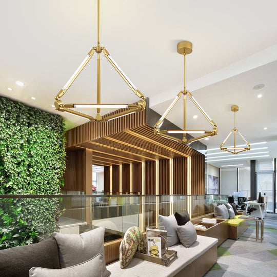 Nordic Simplicity: Geometric Line Led Chandeliers For Minimalist Spaces Pendant Light