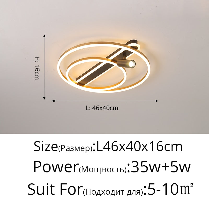 Nordic Bedroom Ceiling Lamp Modern Minimalist Style With Spotlight Led Master Study 46Cm 35 5W
