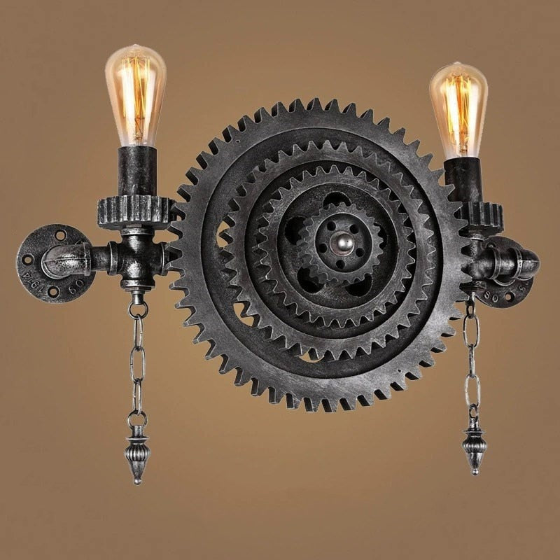 Industrial Light Design Wall Lamp Restaurant Coffee Shop Bar American Retro Gear Creative Bedroom