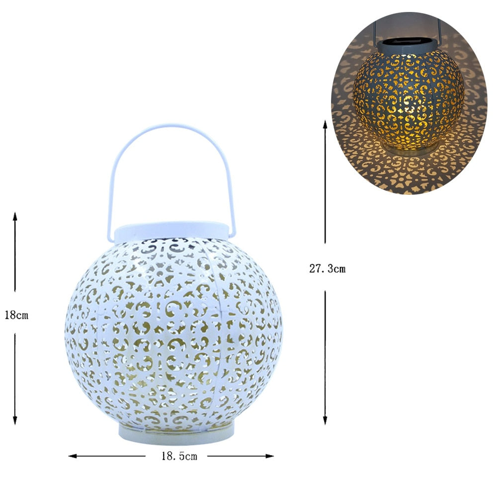 Waterproof Solar Lamp Retro Hollow Lantern Light Art Decorative Garden Light Led For Courtyard