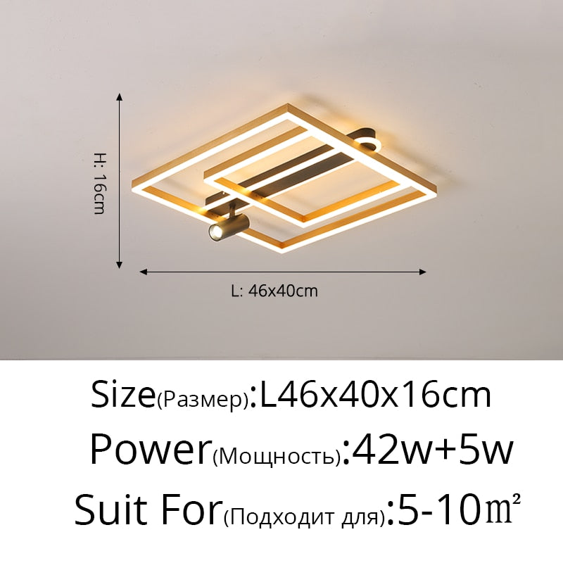 Nordic Bedroom Ceiling Lamp Modern Minimalist Style With Spotlight Led Master Study 46Cm 42 5W