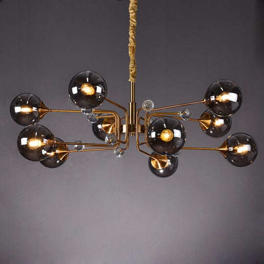 Luxury Modern Magic Bean Molecule Chandelier Amber/Smoke Gray Glass Led Indoor Lighting Restaurant