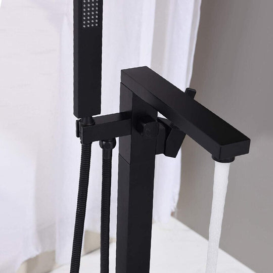 Luxury Matte Black Bathtub Faucet Freestanding Bathroom Tub 6 Types Spout Floor Mounted Bath Shower