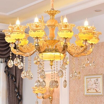 European Style Duplex Building Large Chandelier Villa Hollow Living Room Luxury Hotel Lobby