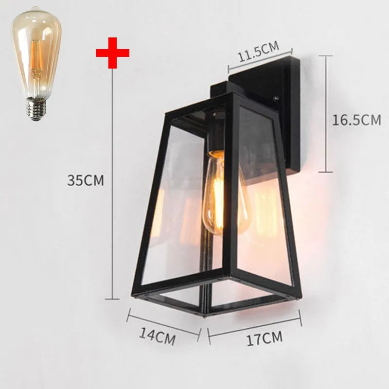 Vintage Industrial Iron Wall Lamp - Waterproof & Rustproof Modern Style Outdoor Light