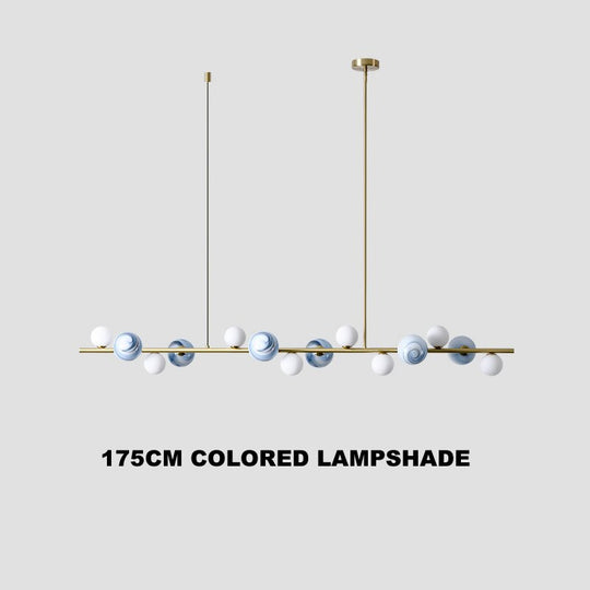 Horizontal Ceiling Hanging Chandelier Lights Kitchen Island Linear Bar Pendant Lamp Dining Room