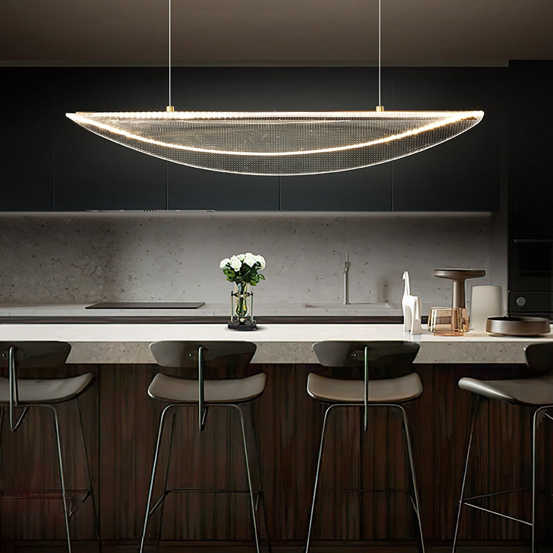 Modern Minimalist Led Pendant Lights Model Room Designer Living Dining Coffee Shop Acrylic Leaf