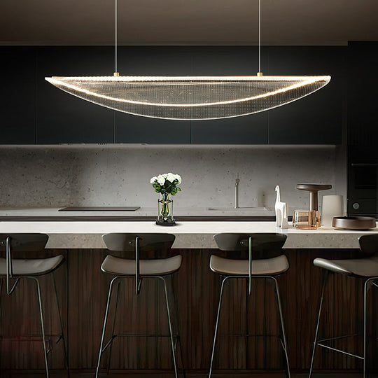 Modern Minimalist Led Pendant Lights Model Room Designer Living Dining Coffee Shop Acrylic Leaf