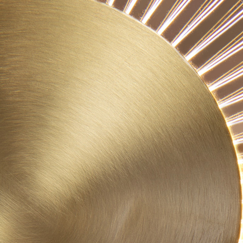 Modern Copper Wall Lamp Golden Round High Light Transmittance Acrylic Living Room Sofa Background