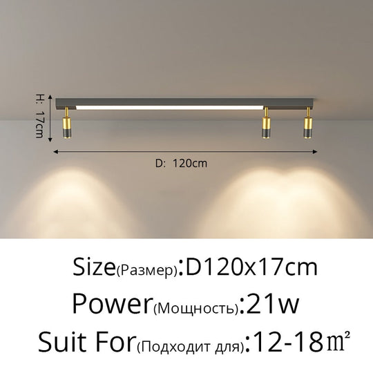 Modern Long Led Chandeliers Lamp Suitable For Bedroom Corridor And Dining Room Black Gold Frame 80