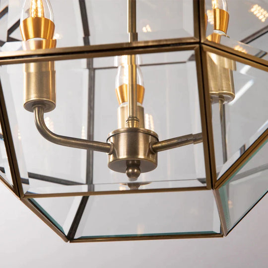 American Country Retro Copper Chandelier Sleek Living Room Light Luxury Dining Bedroom