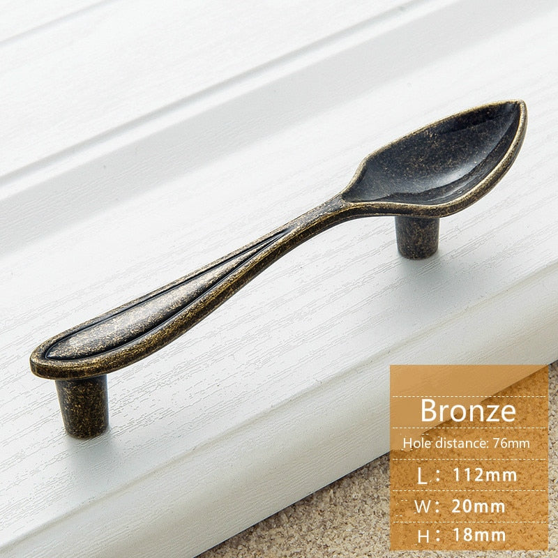 Creative Cutlery Furniture Cabinet Handle Knife And Fork Spoon Black Cupboard Kitchen Knobs Drawer