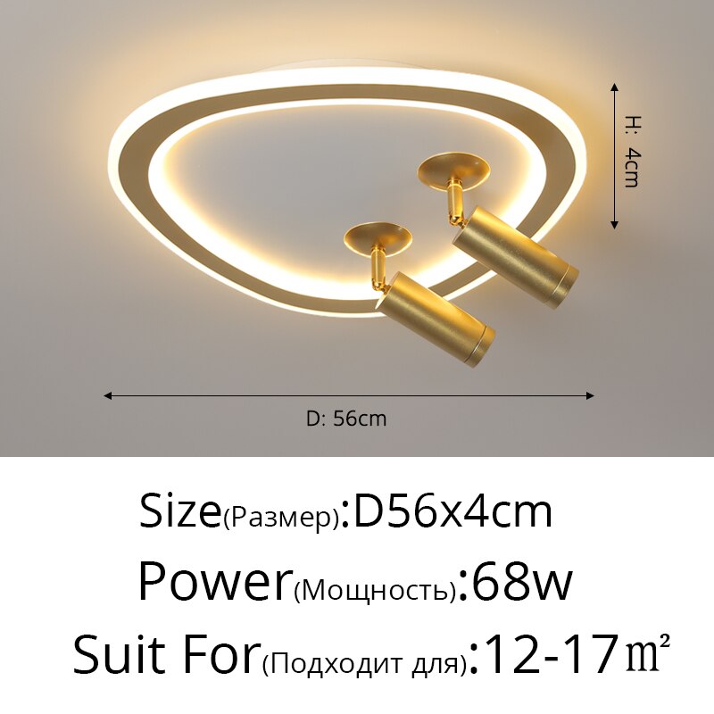 Modern Led Chandelier Lights Simple Lighting For Living Bedroom Study Room Gold Black Indoor Lamps