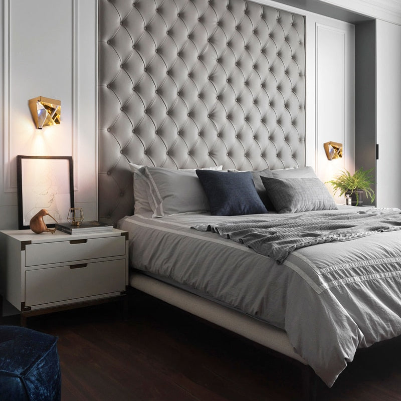 Post - Modern Minimalist Crystal Lamp Bedside Wall Luxury Full Copper Tv Background Light Wall Lamp