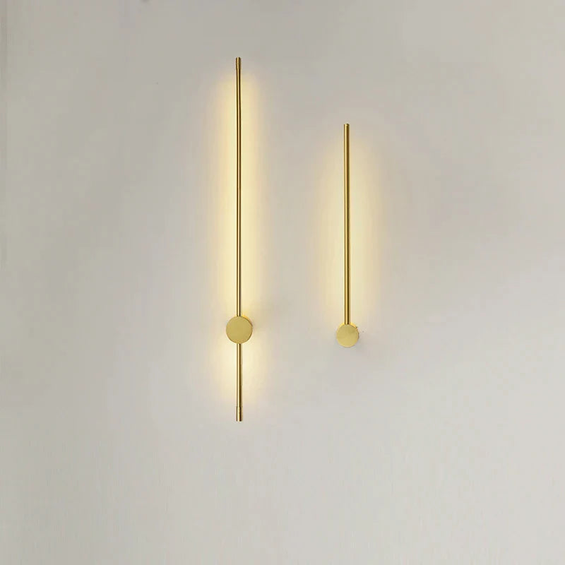 Liam Nordic Line Led Wall Lamp - Gold Rod Design For Living Room And Bedroom Decor