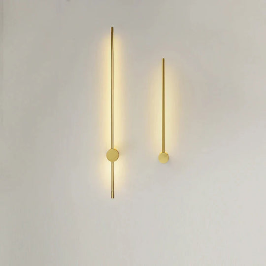 Liam Nordic Line Led Wall Lamp - Gold Rod Design For Living Room And Bedroom Decor