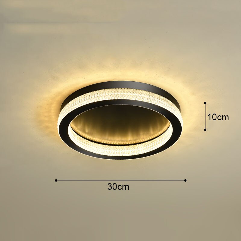 Modern Luxury Black Gold Round Chandelier Crystal Ceiling Lamp Led For Living Room Bedroom Home