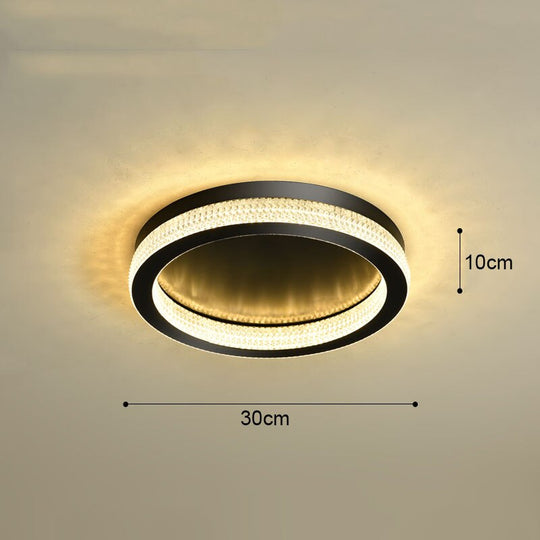 Modern Luxury Black Gold Round Chandelier Crystal Ceiling Lamp Led For Living Room Bedroom Home