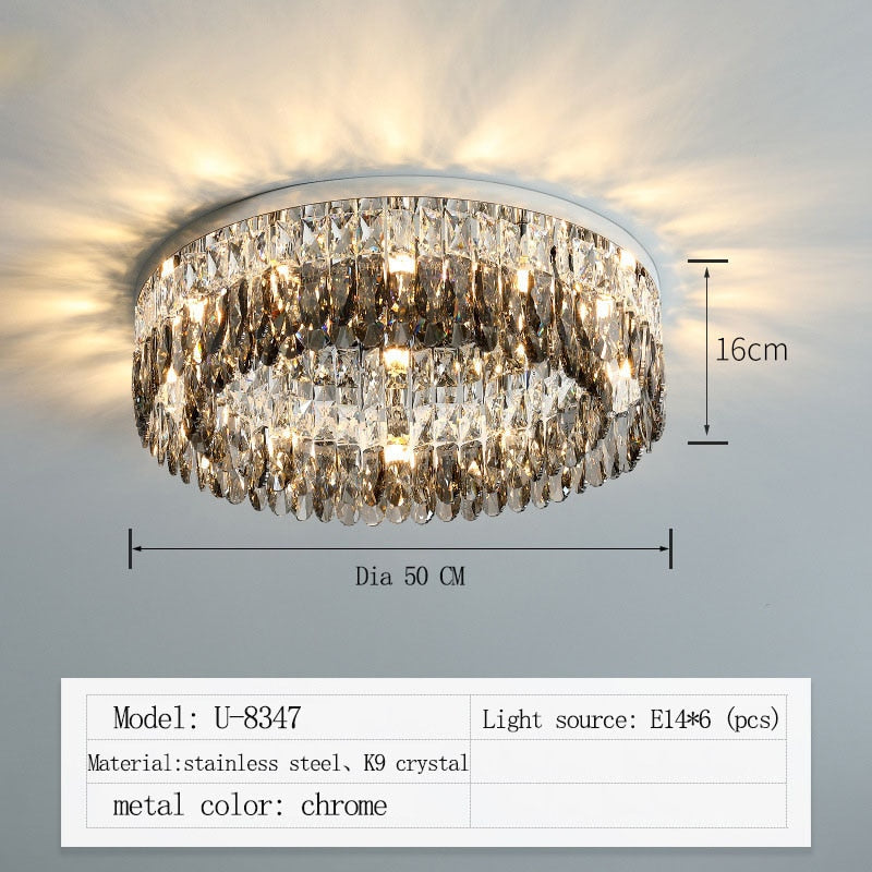 Nordic Living Room Simple Modern Atmospheric Bedroom Lamp Chrome Silver Ceiling Home Creative