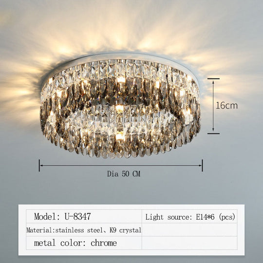 Nordic Living Room Simple Modern Atmospheric Bedroom Lamp Chrome Silver Ceiling Home Creative