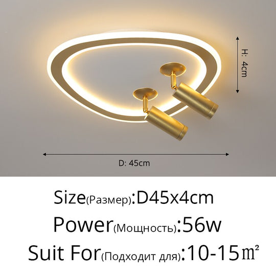 Modern Led Chandelier Lights Simple Lighting For Living Bedroom Study Room Gold Black Indoor Lamps