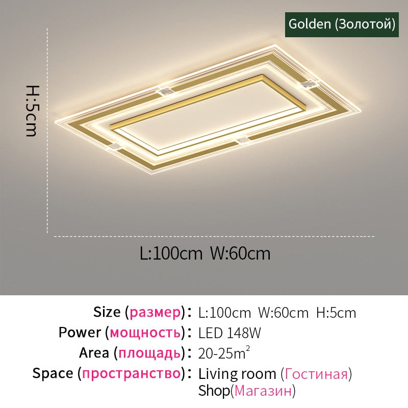 Modern Led Chandelier For Living Room Bedroom Kitchen Home Indoor Ceiling Lamp With Remote Control