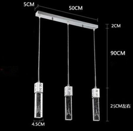 Crystal Pendant Light 3 Head Led Lights Bubble New Modern Column Pendant Lamp Pyramid Transparent