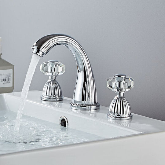 Basin Faucet Antique Bronze Bathroom Sink 3 Hole Widespread Gold/Black/Chrome Mixer Hot And Cold
